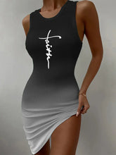 Women's Dresses Printed Crewneck Sleeveless Bodycon Dress